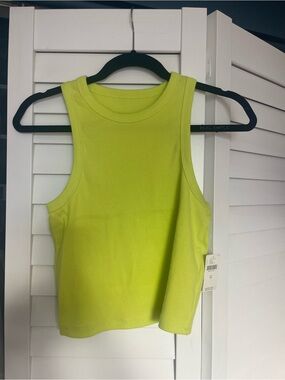 Anthropologie Neon Yellow Ribbed Tank